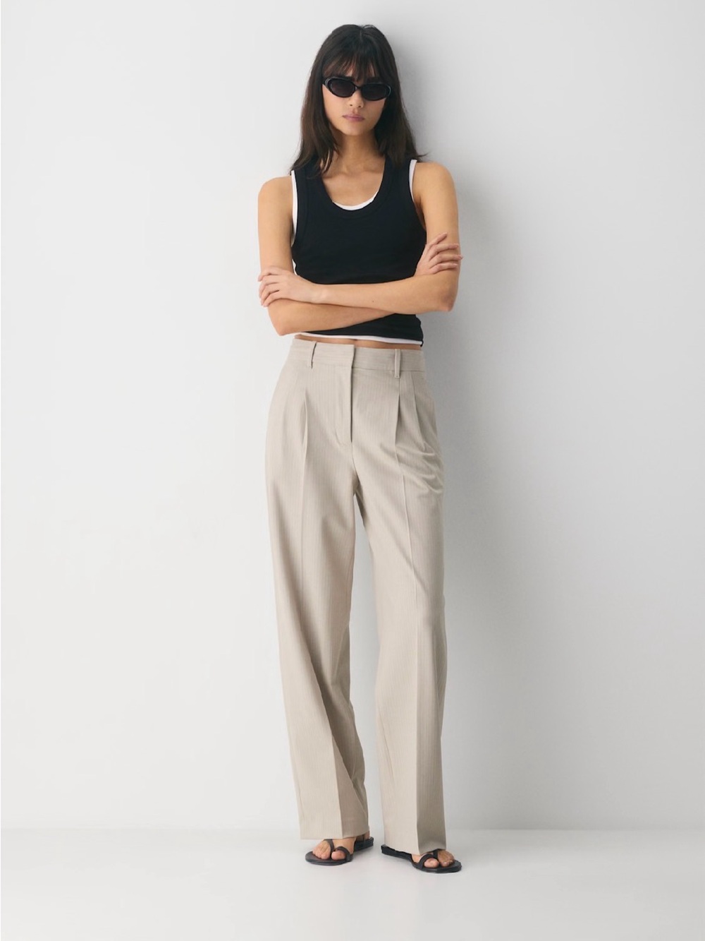 Aritzia Effortless Pant Eversential Light Hugh Stripe Size 4